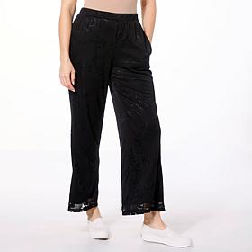 "As Is" Nina Leonard Burnout Knit Pull-On Pant