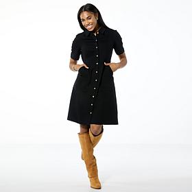 "As Is" Nina Leonard Button Front Denim Dress