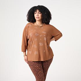 "As Is" Nina Leonard Drop Shoulder Dolman Tunic