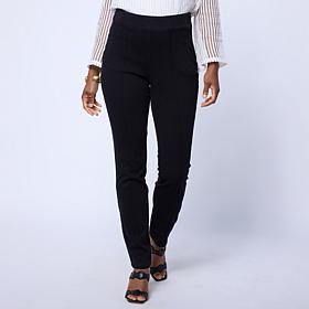 "As Is" Nina Leonard Knit Denim Slim Leg Elastic Waist Pant