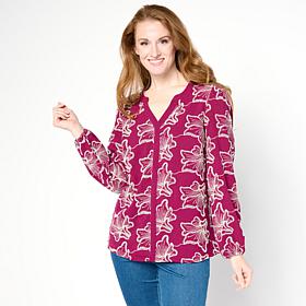 "As Is" Nina Leonard Long Balloon Sleeve Shirt