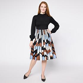 "As Is" Nina Leonard Mock Neck Long Sleeve Sweater Dress