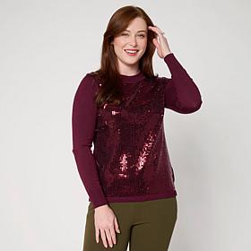 "As Is" Nina Leonard Mock Neck Long Sleeve Sweater Top