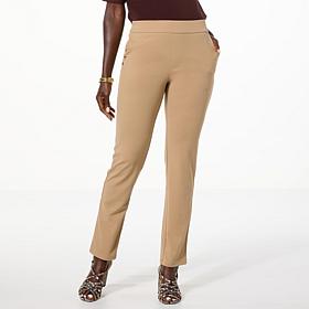 "As Is" Nina Leonard Narrow Leg Pant with Stud Detail