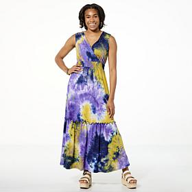 "As Is" Nina Leonard Sleeveless Empire Waist Tie Dye Dress