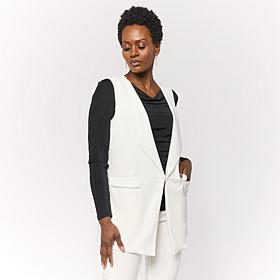 "As Is" Nina Leonard Stretch Crepe Blazer Vest