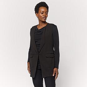 "As Is" Nina Leonard Stretch Crepe Blazer Vest