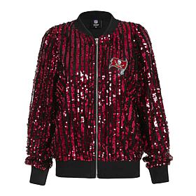 "As Is" Officially Licensed NFL Women's Sequin Jacket by Cuce - Bucs