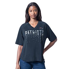 "As Is" Officially Licensed NFL Women's Sequin Top by Glll - Patriots