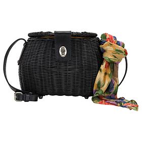"As Is" Patricia Nash Duronia Basket Crossbody Bag with Scarf