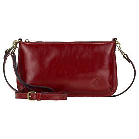 "As Is" Patricia Nash Laurina Leather Crossbody with Wristlet Strap