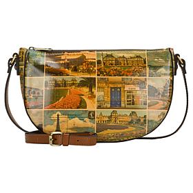 "As Is" Patricia Nash Melanie Leather Crescent Hobo Crossbody Bag