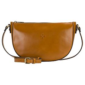 "As Is" Patricia Nash Melanie Leather Crescent Hobo Crossbody Bag