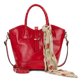 "As Is" Patricia Nash Mina Satchel With Scarf & Crossbody Strap