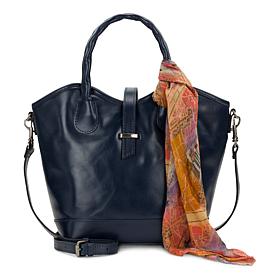 "As Is" Patricia Nash Mina Satchel With Scarf & Crossbody Strap