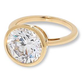 "As Is" Radiance by Absolute™ Couture Gld-Pltd Bzel-Set Solitaire Ring