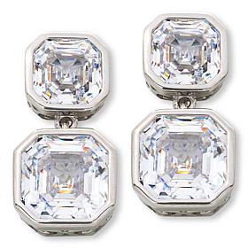 "As Is" Radiance by Absolute™ Simulated Diamnd Two-Stone Drop Earrings
