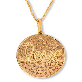 "As Is" Rarities 1/5ctw Champagne Diamond Inspirational Necklace