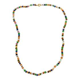 "As Is" Rarities Multicolor Multigemstone Bead Gold-Plated 36" Ncklace