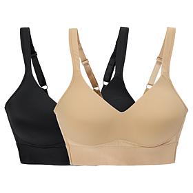 "As Is" Rhonda Shear 2-pack Molded Cup Bra with Wrap Back