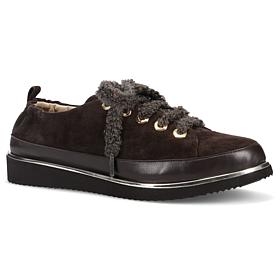 "As Is" Ron White Nalla Leather Sneaker with Satin Shoe Bag