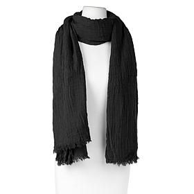 "As Is" Samantha Brown To-Go Frayed Edge Convertible Scarf Blanket