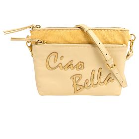 "As Is" Sharif Legacy 100% Leather Exotic Hair Calf Crossbody Clutch