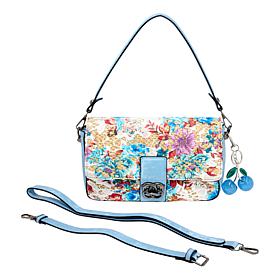 "As Is" Sharif Legacy Embroidered Flap Crossbody with Charm