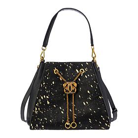 "As Is" Sharif Legacy Haircalf Leather Drawstring Shoulder Bag