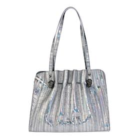 "As Is" Sharif Legacy Museum Cougar Head Croc Leather Shopper