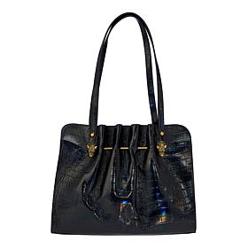 "As Is" Sharif Legacy Museum Cougar Head Croc Leather Shopper