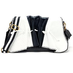 "As Is" Sharif Legacy Museum Rouched Flap Leather Messenger Bag