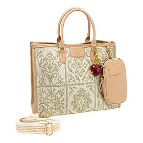 "As Is" Sharif Legacy Sicilian Tile Embroidered 4-Piece Tote Set