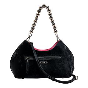 "As Is" Sharif Legacy Silky Nubuck Top Zipper Shoulder Bag