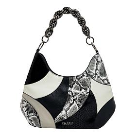 "As Is" Sharif Legacy Twist-Chain Patchwork Leather Hobo Bag