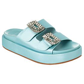 "As Is" SHUSHOP LOLA Flatform 2-Band Sandal with Crystal Detail
