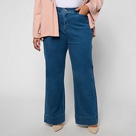 "As Is" SoftWynne Curved Pocket Denim Trouser Pant