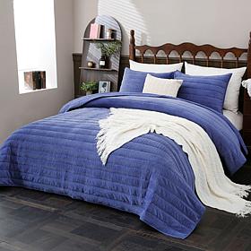 "As Is" South Street Loft Embossed Velvet Quilt Set 