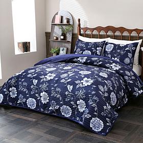 "As Is" South Street Loft Floral Mink Quilt Set 