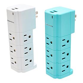 "As Is" Tech Impressions 2-Pack Swivel Power Strips for Up to 11 De...