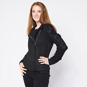 "As Is" Tower Hill by Christie Brinkley Mixed Media Moto Jacket