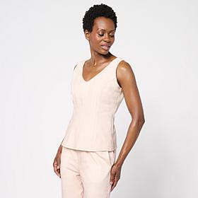 "As Is" TowerHill by Christie Brinkley Double Take Denim Knit Illus...