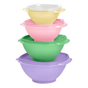 "As Is" Tupperware® 8-piece Heritage Sheer Square Bowl Set