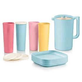 "As Is" Tupperware® 9-piece Patio Party Pitcher, Tumbler and Plate Set