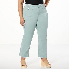 "As Is" TWRHLL by Christie Brinkley Flare-Leg Ankle Jean