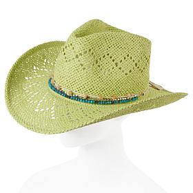 "As Is" Vince Camuto Beaded Band Cowboy Hat
