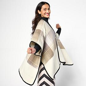 "As Is" Vince Camuto Reversible Woven Plaid Topper