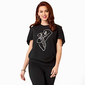 "As Is" Vivica Fox Luxe Crepe Knit Cocoon Top