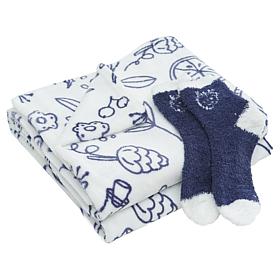 "As Is" Warm & Cozy 100% Polyester Throw & Sock Set