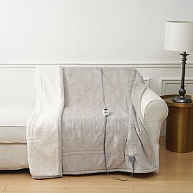 "As Is" Warm & Cozy Plush to Sherpa Heated Throw